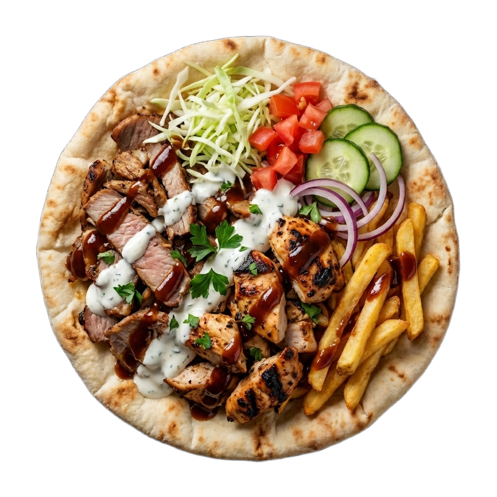 МЕГА ШАУРМА МІКС З КАРТОПЛЕЮ ФРІ